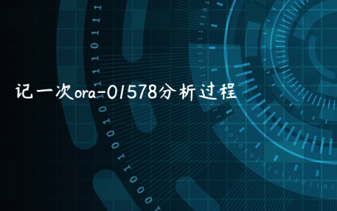 记一次ora-01578分析过程