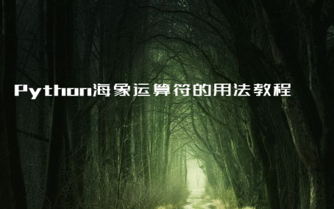 Python海象运算符的用法教程