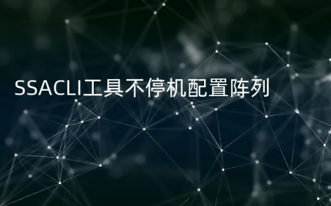 SSACLI工具不停机配置阵列